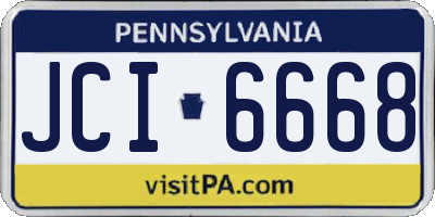 PA license plate JCI6668