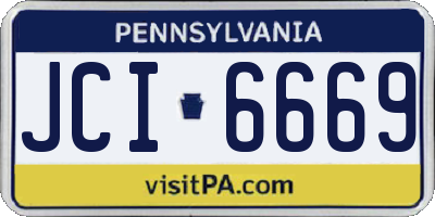 PA license plate JCI6669
