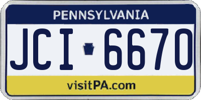 PA license plate JCI6670