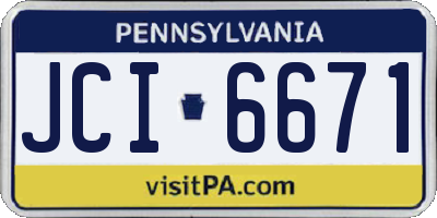 PA license plate JCI6671