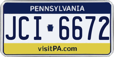 PA license plate JCI6672