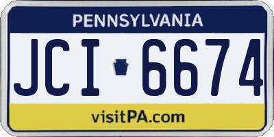 PA license plate JCI6674