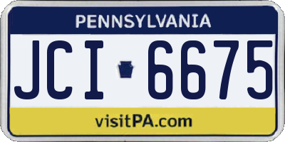 PA license plate JCI6675