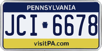 PA license plate JCI6678