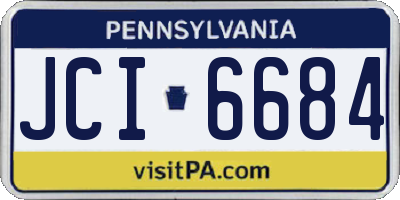 PA license plate JCI6684