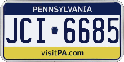 PA license plate JCI6685