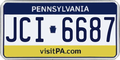 PA license plate JCI6687