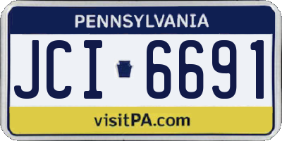 PA license plate JCI6691