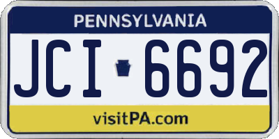 PA license plate JCI6692