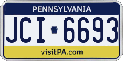 PA license plate JCI6693