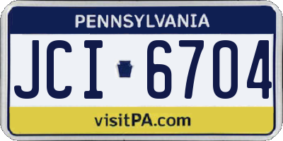PA license plate JCI6704