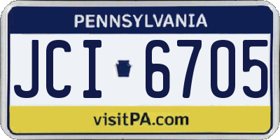 PA license plate JCI6705