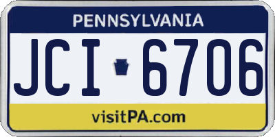 PA license plate JCI6706