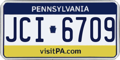 PA license plate JCI6709