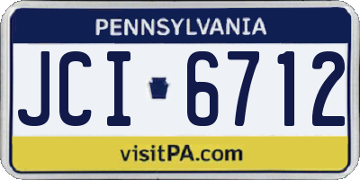 PA license plate JCI6712