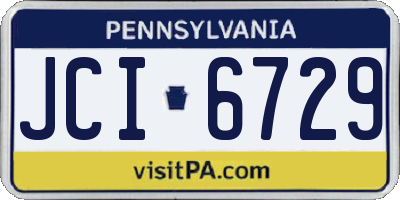PA license plate JCI6729