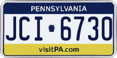 PA license plate JCI6730