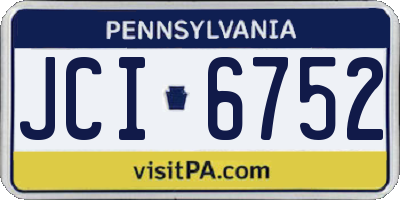 PA license plate JCI6752
