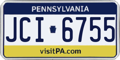 PA license plate JCI6755