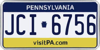 PA license plate JCI6756