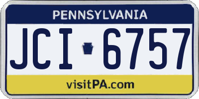 PA license plate JCI6757