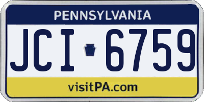 PA license plate JCI6759