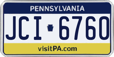 PA license plate JCI6760