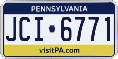 PA license plate JCI6771