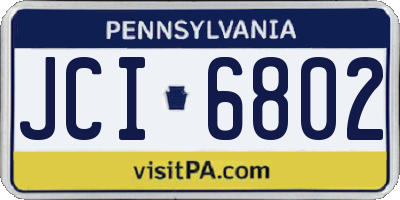 PA license plate JCI6802