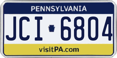 PA license plate JCI6804