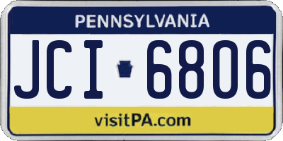 PA license plate JCI6806