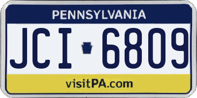 PA license plate JCI6809