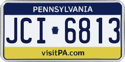 PA license plate JCI6813