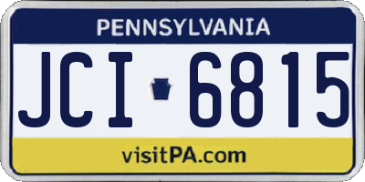 PA license plate JCI6815