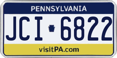 PA license plate JCI6822