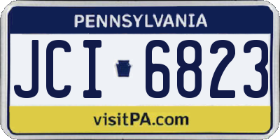 PA license plate JCI6823