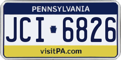 PA license plate JCI6826
