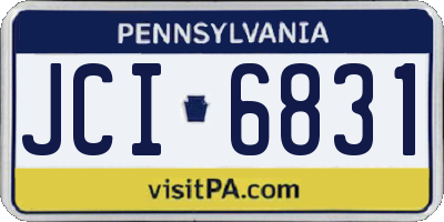 PA license plate JCI6831