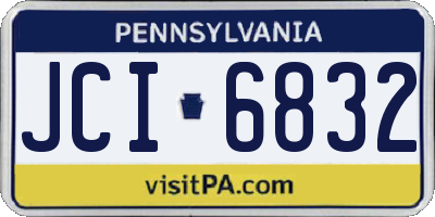 PA license plate JCI6832