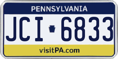 PA license plate JCI6833