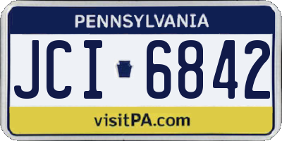 PA license plate JCI6842