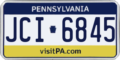 PA license plate JCI6845