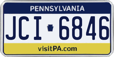 PA license plate JCI6846