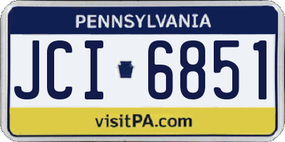 PA license plate JCI6851