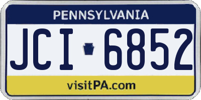 PA license plate JCI6852
