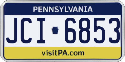 PA license plate JCI6853