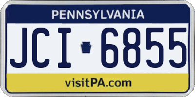 PA license plate JCI6855