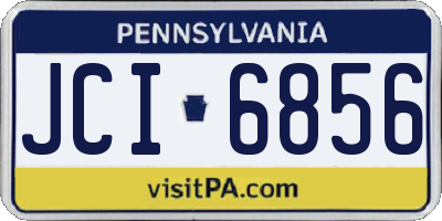 PA license plate JCI6856