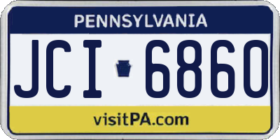 PA license plate JCI6860