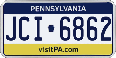 PA license plate JCI6862